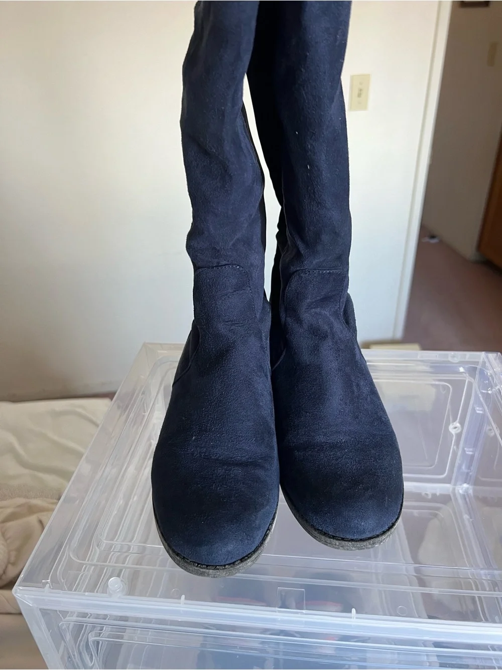 Unisa Navy Over-the-Knee Suede Boots